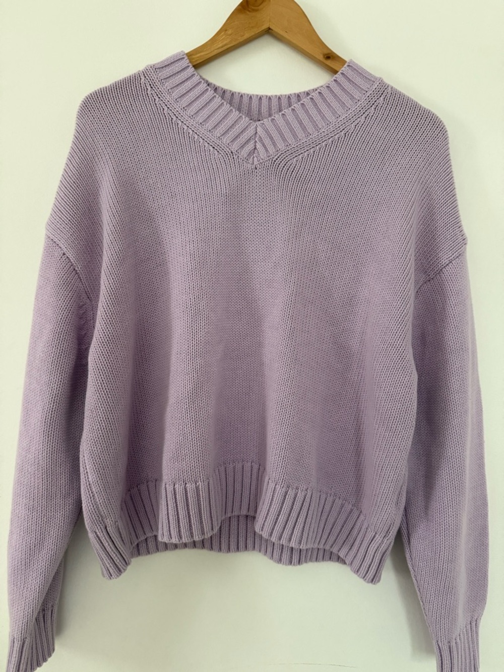 GAP Lavender V-Neck Knit Sweater